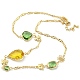 Faceted Heart & Teardrop & Square Glass Beads Bib Necklaces(NJEW-R263-14G)-1