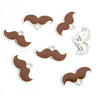 Zinc Alloy Pendants, Beard, with Enamel, Platinum, Camel, 9x18x2mm, Hole: 1.6mm(ENAM-WH0069-003A-P)