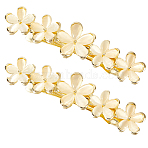 3Pcs Flower Alloy Cat Eye Hair Barrettes, Hair Accessories for Women Girl, Golden, 67x18.5x15mm(PHAR-BBC0001-01)
