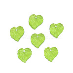 Transparent Acrylic Pendants, Aspen Leaf Charm, Lime Green, 16.5x16x3mm, Hole: 2mm, about 280pcs/00g(X1-TACR-T012-05)