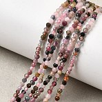 Natural Multicolor Tourmaline Beads Strands, Faceted, Round, 2mm, Hole: 0.6mm, about 130pcs/strand, 8.27''(21cm)(G-H336-A10-01)