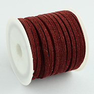 Faux Suede Cord, Faux Suede Lace, Dark Red, 4x1.5mm, about 5.46 yards(5m)/roll, 25rolls/bag(LW-R003-4mm-1048)