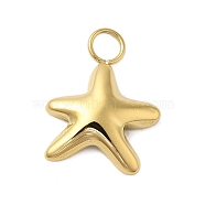 304 Stainless Steel Charms, Starfish Charm, Golden, 15x11.5x3mm, Hole: 2.5mm(STAS-U023-14G)