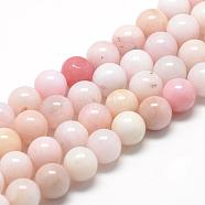 Natural Pink Opal Beads Strands, Grade A, Round, 10mm, Hole: 1mm, about 40pcs/strand, 15.7 inch(G-R446-10mm-10)