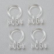 Plastic Clip-on Earring Findings, for Non-pierced Ears, Clear, Hole: 0.6mm, 11x8x1.2mm(KY-P001-06A)