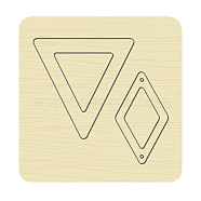 Wood Cutting Dies, with Steel, for DIY Scrapbooking/Photo Album, Decorative Embossing DIY Paper Card, Triangle & Rhombus Pattern, 10x10x2.4cm(DIY-WH0169-58)
