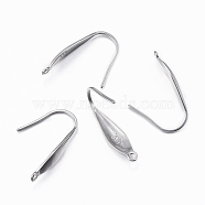 316 Surgical Stainless Steel Earring Hooks, with Vertical Loop, Stainless Steel Color, 19.5x4.5x1mm, Hole: 1.2mm(X-STAS-H392-03P)