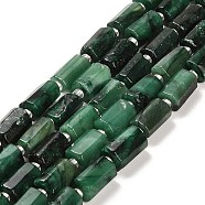 Natural Emerald Quartz Beads Strands, with Seed Beads, Faceted, Column, 9~11x6~7.5x6~7.5mm, Hole: 1.2mm, about 30pcs/strand, 15.16~15.55 inch(38.5~39.5cm)(G-G068-A05-01)
