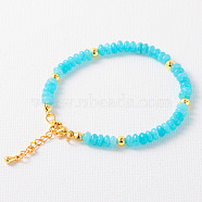 Simple Design Natural Amazonite Beaded Bracelets for Women, (JH7309-18)