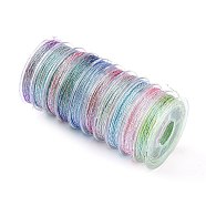 10 Rolls 3-Ply Metallic Polyester Threads, Round, for Embroidery and Jewelry Making, Purple, 0.3mm, about 24 yards(22m)/roll, 10 rolls/group(MCOR-YW0001-03B)