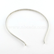 Hair Accessories Iron Hair Band Findings, Platinum, 120~125mm(OHAR-Q042-008C-04)