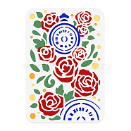 PET Plastic Hollow Out Drawing Painting Stencils Templates, Flower, 260x178mm(DIY-WH0642-002)