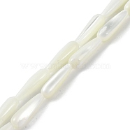 Natural White Shell Beads, Teardrop, White, 16x5mm, Hole: 0.8mm(PEAR-B002-01B-A)