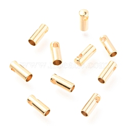 201 Stainless Steel Cord Ends, End Caps, Golden, 7.5x3mm, Hole: 1.5mm, Inner Diameter: 2mm(STAS-H151-02B)