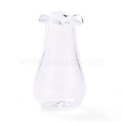 Miniature Glass Vase Ornaments, Micro Toys Dollhouse Accessories Pretending Prop Decorations, Clear, 27.5~29x15.5~16mm, Hole: 6mm(AJEW-Z006-01E)