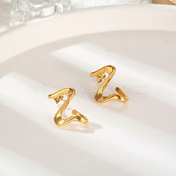 Stainless Steel Wave Stud Earrings for Women(FB4833-1)