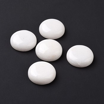 Natural White Jade Cabochons, Half Round/Dome, 25x7mm