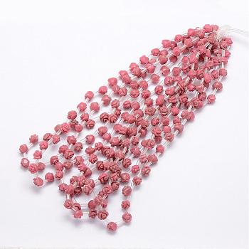 Natural Rhodonite Beads, Rose, 10x5~9mm, Hole: 1mm
