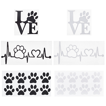 SUPERFINDINGS 6Sheets 6 Style Waterproof PET Decoration Sticker, for Window or Stairway Home Decoration, Mixed Color, 80~170x78~80mm, 1sheet/style