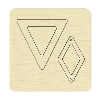 Wood Cutting Dies, with Steel, for DIY Scrapbooking/Photo Album, Decorative Embossing DIY Paper Card, Triangle & Rhombus Pattern, 10x10x2.4cm
