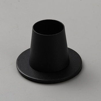 Iron Candle Holders, for Rustic Wedding Party Birthday Holiday Decoration, Cone, Black, 4.95x3.35cm, Inner Diameter: 2.15cm