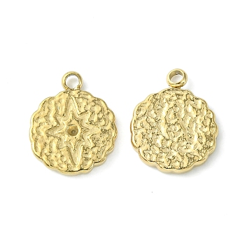 304 Stainless Steel Pendant Rhinestone Settings, Flat Round, Real 14K Gold Plated, Fit for 1.2mm Rhinestone, 14.5x11.5x1.8mm, Hole: 1.8mm