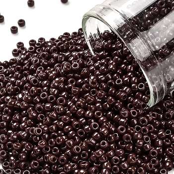 TOHO Round Seed Beads, Japanese Seed Beads, (46) Opaque Oxblood, 11/0, 2.2mm, Hole: 0.8mm, about 1110pcs/bottle, 10g/bottle