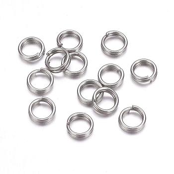 304 Stainless Steel Split Rings, Double Loops Jump Rings, Stainless Steel Color, 6x1.5mm, 4mm inner diameter