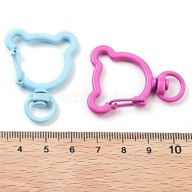 Spray Painted Eco-Friendly Alloy Swivel Snap Hook Clasps(PALLOY-T090-07-NR)-3