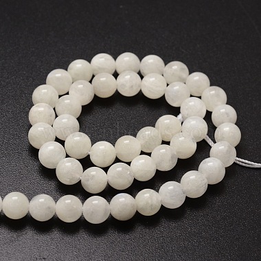 Natural White Moonstone Round Beads Strands(X-G-E329-5-6mm-49)-2