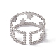 304 Stainless Steel Stars Double Line Open Cuff Ring for Women(RJEW-C045-24P)-3