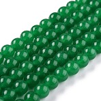 Natural White Jade Beads, Round, Dyed, Sea Green, 6mm, Hole: 1mm, about 58~61pcs/strand, 37.5~38.5cm(G-J390-C01-13)
