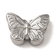 Non-Tarnish 304 Stainless Steel Beads, Butterfly, Stainless Steel Color, 13x18.5x6mm, Hole: 1mm(STAS-K285-29P)