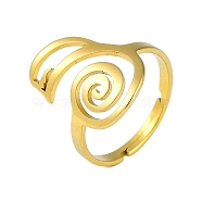 304 Stainless Steel Adjustable Rings for Women, Real 18K Gold Plated, 18.5mm, Inner Diameter: 18mm(RJEW-M008-02G)