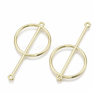 Alloy Links connectors, Round Fan, Light Gold, 48x25x2mm, Hole: 1.6mm(PALLOY-S132-041)