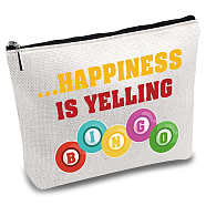 Custom Polycotton Printed Canvas Storage Bags, Rectangle Metal Zipper Pouches, Word, 18x25cm(ABAG-WH0029-130)