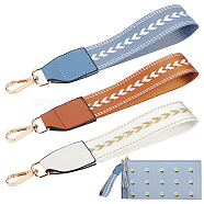 WADORN 3Pcs 3 Colors Nylon Wristlet Short Bag Straps, Chevron Pattern Clutch Bag Straps, with Alloy Swivel Clasps, Mixed Color, 24.5x3.75x0.25~0.5cm, 1pc/color(AJEW-WR0001-82)
