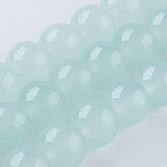 Glass Beads Strands, Imitation Jade, Round, Pale Turquoise, 6mm, Hole: 1.4mm, about 67pcs/strand, 15.7 inch(40cm)(X-GLAA-I039-6mm-02)