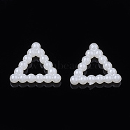 ABS Plastic Imitation Pearl Linking Rings, Triangle, Creamy White, 10.5x12x2mm(OACR-S020-06)