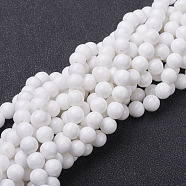 Natural Mashan Jade Round Beads Strands, Dyed & Heated, White, 6mm, Hole: 1mm, about 69pcs/strand, 15.7 inch(X-G-D263-6mm-XS01)