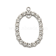 304 Stainless Steel Crystal Rhinestone Connector Charms, Oval Links, Stainless Steel Color, 24x16x2mm, Hole: 1.2mm and 1.4mm(STAS-L080-019P)