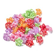 Opaque AS Plastic Shank Buttons, Pearlized, Flower, Mixed Color, 16.5x17x9mm, Hole: 3mm, about 1150pcs/500g(MACR-S365-08)