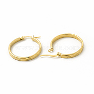 201 Stainless Steel Leaf Pattern Hoop Earrings with 304 Stainless Steel Pins for Women, Golden, 27x30x2mm, Pin: 0.6x1mm(EJEW-M214-04D-G)