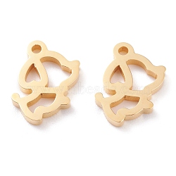 Ion Plating(IP) 304 Stainless Steel Charms, Laser Cut, Dog, Golden, 12x11.5x1.5mm, Hole: 1.4mm(STAS-Y002-17G)