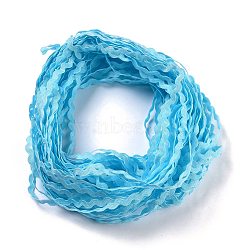 Wave Bending Fringe Trim, Sewing Ribbon, for Cloth Dress DIY Making Decorate, Pale Turquoise, 1/4 inch~3/8 inch(5~8.5mm), about 22~25m/strand(OCOR-WH0057-13O)