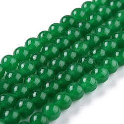 Natural White Jade Beads, Round, Dyed, Sea Green, 6mm, Hole: 1mm, about 58~61pcs/strand, 37.5~38.5cm(G-J390-C01-13)