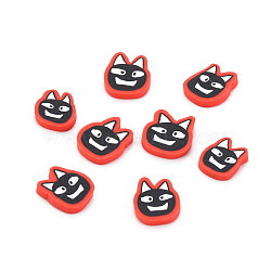 Halloween Handmade Polymer Clay Cabochons, Ghost, Black, 8~10.5x7.5~9.5x1.5mm, about 310pcs/50g(X-CLAY-N006-106)