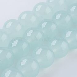 Glass Beads Strands, Imitation Jade, Round, Pale Turquoise, 6mm, Hole: 1mm, about 67pcs/strand, 15.7 inch(40cm)(X-GLAA-I039-6mm-02)