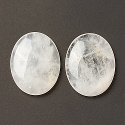 Natural Quartz Crystal Worry Stone for Anxiety Therapy, Oval Thumb Stone, 45x34~35x7~8.5mm(G-B036-01D)