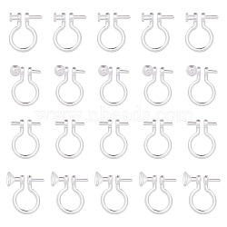 80Pcs 4 Styles Plastic Clip-on Earring Findings, Clear, 10.5~12x8~9.5x2~4mm, Pin: 1mm, 20Pcs/style(KY-AR0001-29)